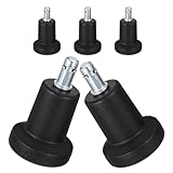 VILLCASE Bell Glides Replacement Office Chair Feet 5Pcs Fixed Stem 10Mm Black for Gaming and Computer Chairs