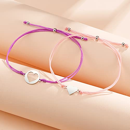 MANVEN First Day of School Bracelets for Mom and Daughter Back to school Gifts Mommy and Me Mother and Daughter Bracelets Matching Heart Wish Bracelets (Colorful)2