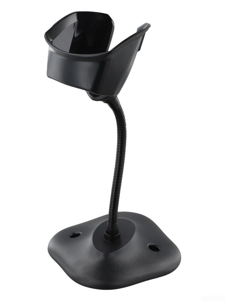 Adjustable Barcode Scanner Stand Compatible with Symbol DS2208 DS2278 DS4308 DS4608 DS8108, Sturdy ABS Bracket with Non-Slip Weighted Base for Hands-Free Scanning, Black