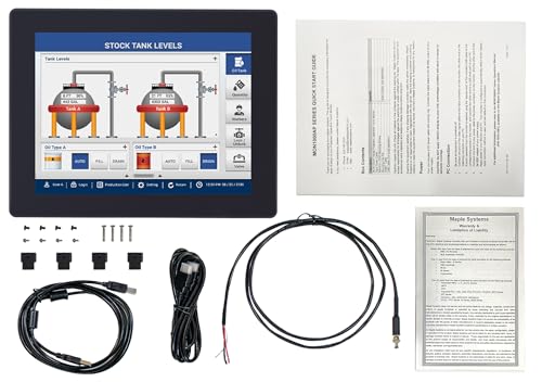 Image of 12.1 inch Capacitive Panel-Mount Touch Screen Monitor, 1000 Nits, 1024x768, Steel Chassis, VESA Mount Available, MON1012APHv2