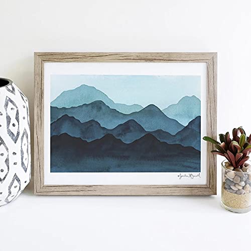Affiche Blue Ridge Mountains 50x70cm illustration de paysage de forêt pour salon
