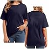Navy Personalised Gifts for Women Front Back Printed Custom T Shirt Customised Short Sleeve Solid Loose Funny Tee Top Music Fans & Fashion Trendsetters Size 18 #3