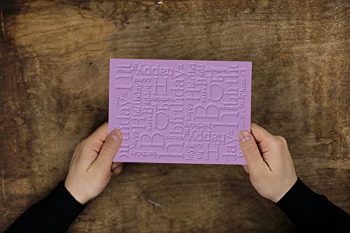 3-D Textured Impressions Background Embossing Folder, Happy Birthday Words Pattern Plastic Embossing Folder Template For Card Making Scrapbooking Paper Craft Album Stamps Diy Décor #TOP2