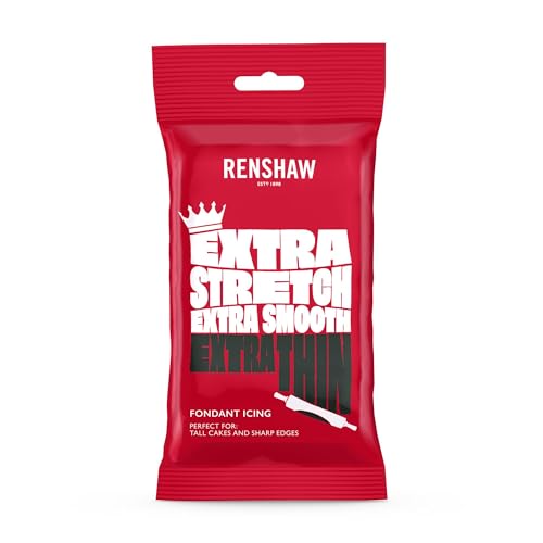Renshaw Black Extra Stretch Smooth & Thin Fondant Icing 250 g (Pack of 1) - Ready to Roll Icing for Cakes