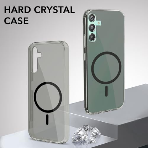 Image of Jkobi Lifetime Anti-Yellow MagSafe Compatible Clear Back Cover Case for Samsung Galaxy F15 5G (Sleek Hard Crystal | Shockproof and Camera Protection)