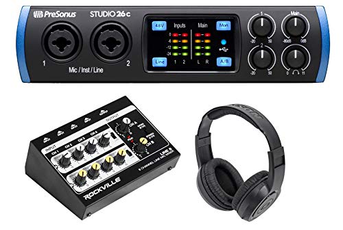 Presonus STUDIO 26C 2x4 USB-C Audio MIDI Recording Interface+Mixer+Headphones