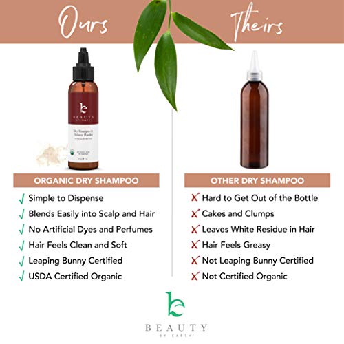 Dry Shampoo For Dark Hair - Organic Dry Shampoo Travel Size, Hair Powder Dry Shampoo for Women and Men, Volumizing Powder for Hair and Texture Powder, Hair Volume Powder for Brunette Hair