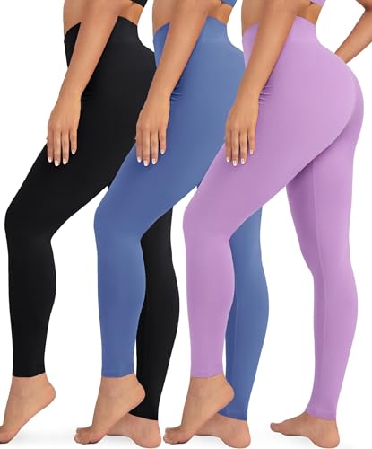 Leggings de mujer VALANDY de cintura alta con pantalones de yoga elásticos en pack de 3 unidades