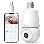 Codnida Camara de Bombilla Vigilancia WiFi Exterio...: Fácil instalación & Conexión Wi-Fi de sencilla: La camaras vigilancia domicilio wifi está diseñada para adaptarse a tomas de bombilla estándar E27 (100-240 V). Simplemente atornille la cámara en la toma E27 y estará lista para funcionar. Luego, solo ...