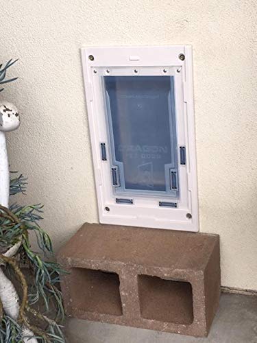 Dragon Pet Door For Walls | Indoor-Outdoor Freedom For Dogs & Cats | Cost-Effective Pet Door Solution With Durable Uv-Resistant Materials & Sturdy Closing Cover | Black, Large, Double Flap #TOP4