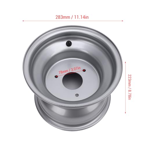 8 Zoll Go Kart Rad Rand 18x9.50-8 ATV Rad Rand Hochfestigkeit Aluminiumlegierung 8 Zoll Rad Rand Hub für Go Karts Carts Silber (Drei Loch (Lochabstand: 78 mm / 3,07in)