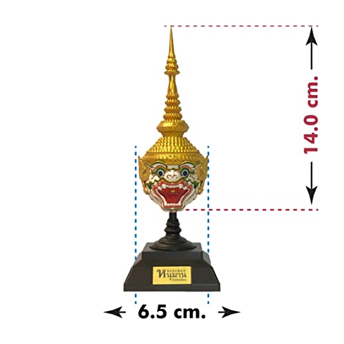 Premium Thai Sculptures Hanuman Krong Mueng Khon Mask Drama Collectible Decoration #TOP6