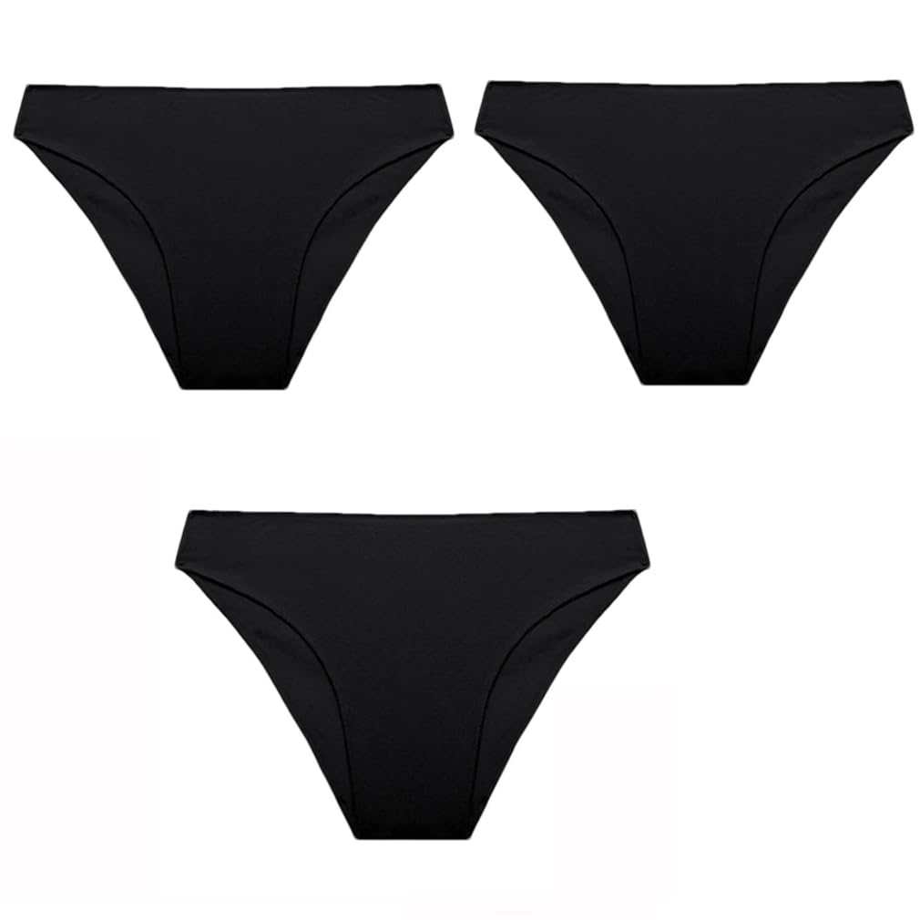 3PCS Set Panties Women Cotton Bikini Panties Woman Underwear Soft Breathable Underpants Solid Colors