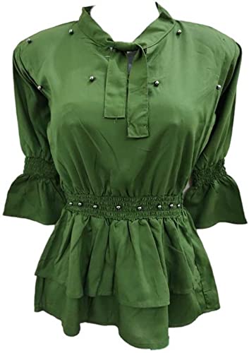 top for Kids Girls|3/4 Bell Sleeves top for Girls| Stylist Top for Girls|Girls Party Cotton Blend Tie-up Top