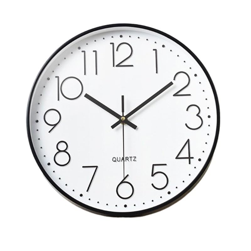 QukAn 1pc 8inch Non-Ticking Wall Clock Silent Round Wall Clock Decor Clock for Home/Office/School/Kitchen/Bedroom/Living Room (Color : D4C-1501, Size : 8 inch)
