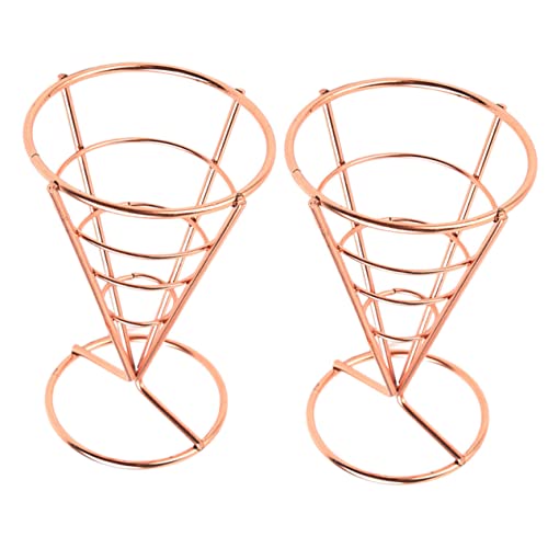 Unomor 2pcs Fries Stand Cone Basket Snack Serving Holder for Fried Chicken Chips and More Stylish Display Rack for Parties Events and Restaurants