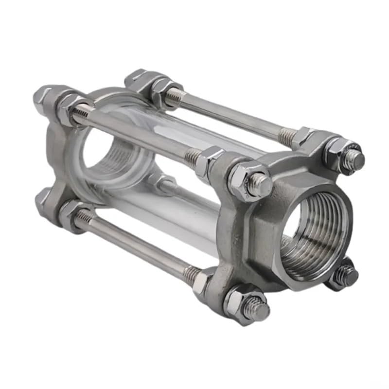Adaptador de conexión de acero inoxidable 304 con rosca hembra BSP de 1 pieza, mirilla de flujo sanitario for elaboración casera(304SS BSP1I2)