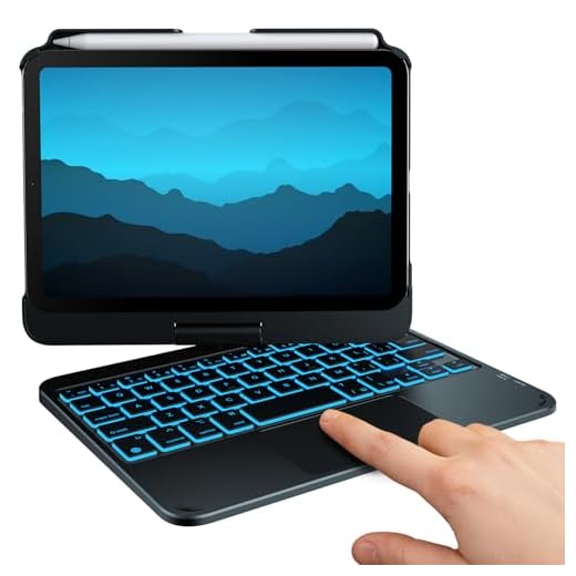 typecase Touch Keyboard Case for iPad Mini 6: 2021 8.3-inch 6th Generation, Touchpad 10 Colors Wireless Backlit Keyboard, 360 Rotatable iPad Mini 6 Keyboard, Slim Protective Cover Folio (Black)