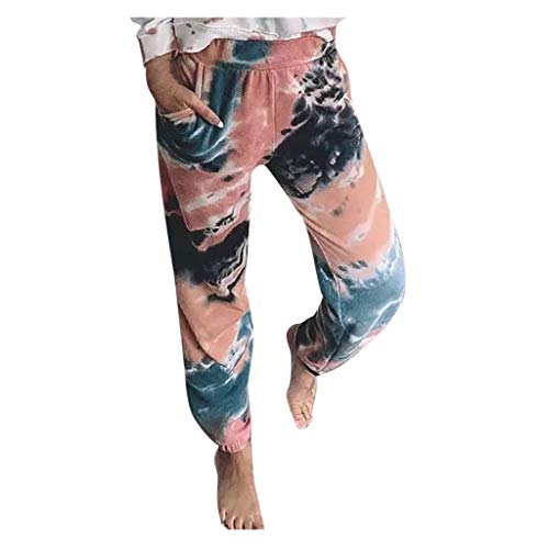 TrousersWomenPantsSport Long Pants Athletic Workout Pants Tie-dyed Printed Loose Breathable Loose Sweatpants