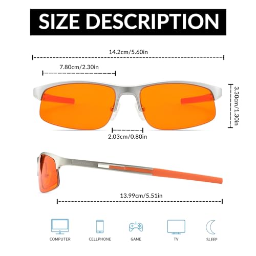 Image of 99.9% Blue Light Blocking Glasses, AR Coating, Computer Screens Gaming for Men Women, Stop Eyestrain, Better Sleep