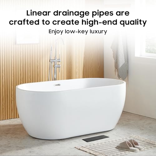 Image of DLONE Linear Shower Drain - 18 Inch Matte Black, with Tile Insert Panel