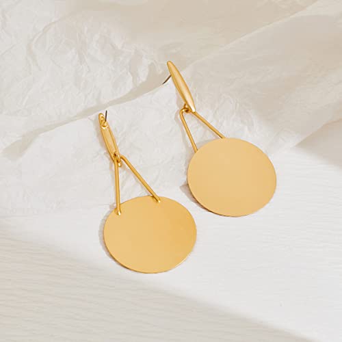 MUYAN Fashion Large Disc Geometric Dangle Earrings for Women Statement Dangle Earrings Geometric Drop Earrings4