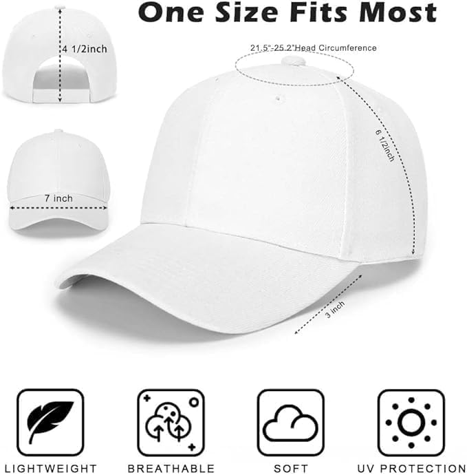 Image of Wholesale 20-Pack Solid Baseball Caps - DIY, Breathable, Adjustable Fit