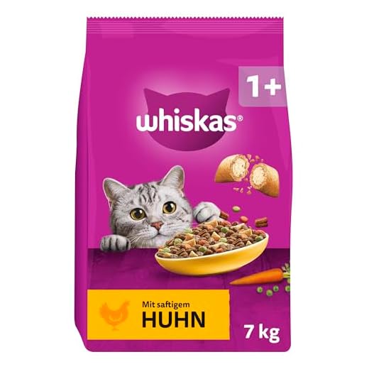 Whiskas Adult 1+ Katzentrockenfutter mit Huhn, 7kg (1 Beutel) – Hochwertiges Trockenfutter für ausgewachsene Katzen ab 1 Jahr