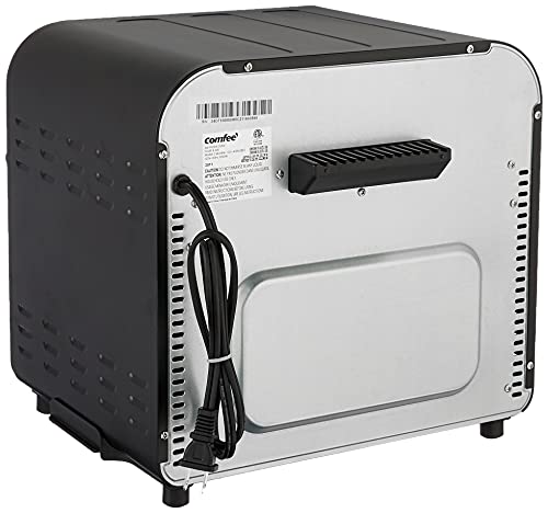 Image of COMFEE' Retro Air Fryer Toaster Oven, 7-in-1, 1250W, 14QT Capacity, 4 Slice, Fry, Bake, Broil, Toast, Warm, Convection Black, Perfect for Countertop (CO-A101A(BK))