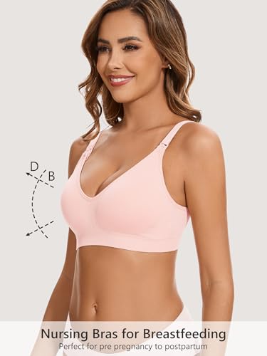 HBselect Nursing Bras for Breastfeeding Women Maternity Bras Seamless Wireless Pregnancy Sleep Bra with Bra Extenders3