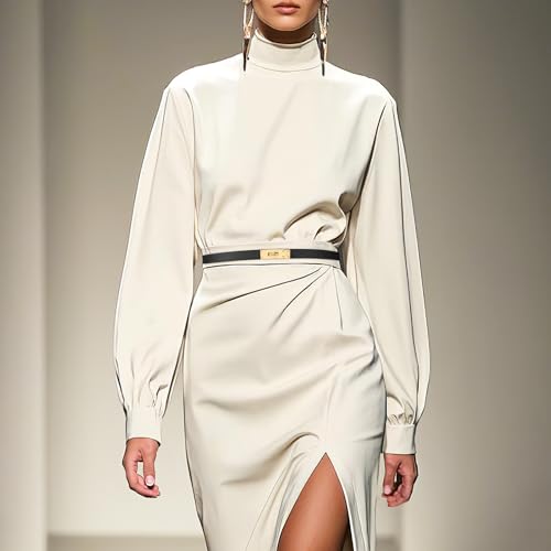 Women Skinny Leather Belt Adjustable Thin Belt Turn Lock Buckle For Jeans Dresses2