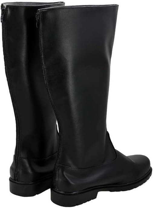 Knight Costume Boots Adult Men Cosplay Black Shoes Footwear Halloween Accessories