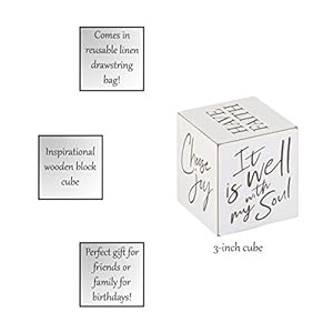 Creative brands quote decor wooden cube home decor for living room or office inspirational block sign by faithworks 3 x 3 inch it is well  urban country home decor
