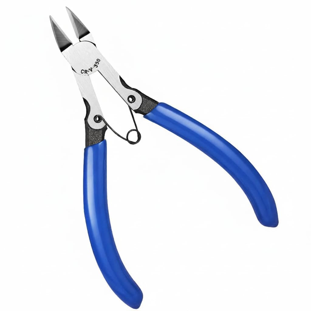 Excefore Wire Flush Cutters, Model Sprue Wire Clippers for Crafting, Ultra Sharp and Precision CR-V Side Cutting nippers, Ideal for Clean Cut and Precision Cutting Needs