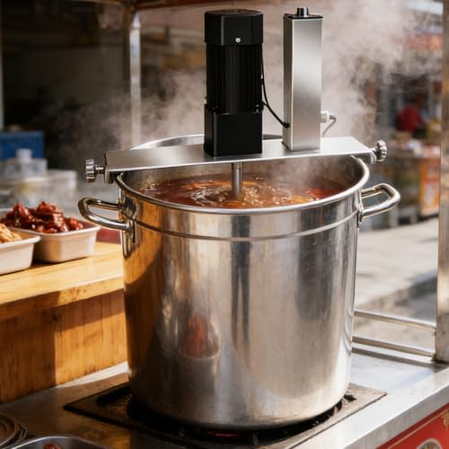 RETRIN Mezclador de Salsas Comercial, Acero Inoxidable, Equipo Mezclador de Mermelada automática,Agitador Hacer Salsa,Sistema de 4 Cuchillas, Velocidad Ajustable 40L