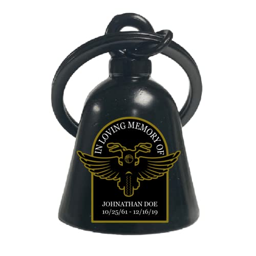 Kustom Cycle Parts Custom In Loving Memory Of Motorcycle Angel Wings Memorial Biker Guard Bell. Universal Fit, Gloss Black Bell