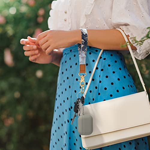 Hsxnam Wrist Lanyard Key Chain, Cute Wristlet Strap Keychain Holder For Women Men Keys Airpods Id Badges Phone, Black Marble #TOP5