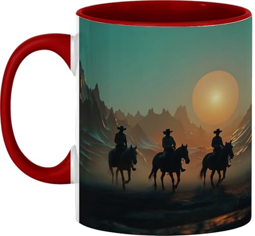 Taza de cerámica para café con diseño vaquero, 11 oz miniatura 1