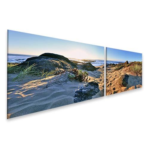 Tableau salon mer islandburner pour illuminer une pièce sombre - Toile double paysage de plage
