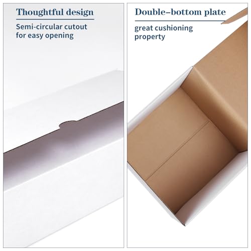 Image of ZBEIVAN 8x8x8 White Shipping Boxes Set of 15, Corrugated Cardboard Mailer Boxes for Packaging Small Business Mailing Gifts