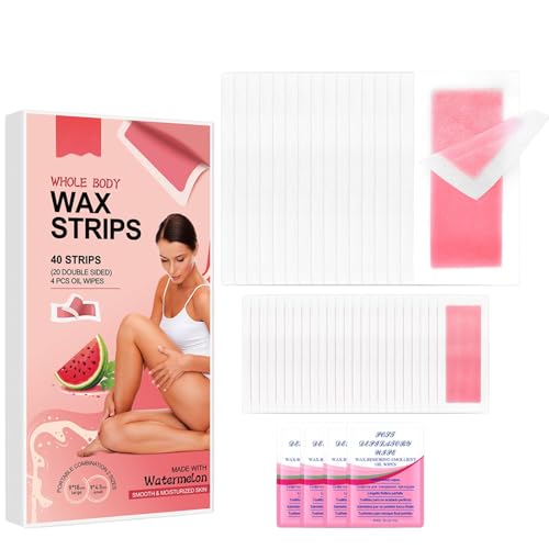 Bandas Depilatorias, Cera Depilatoria Facial,Bandas de Cera Fría para Depilatoria Facial Listas para Usar, apto para la depilación del rostro, axilas, brazos y piernas, y apto para todo tipo de piel.