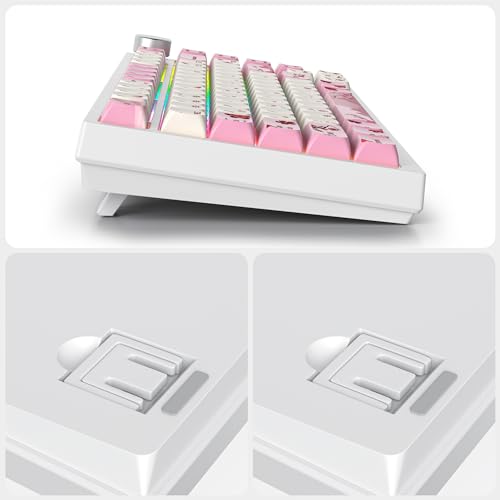 Image of Fogruaden Wired 75% Percent Mechanical Keyboard, RGB Backlit 75 Percent Gaming Keyboard, Gasket Mount TKL Mechanical Keyboard,Hot Swappable Red Switch, NKRO Compact Pink Keyboard with Volume Knob