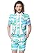 Opposuits Flamingo Print Suit | Unisex Slim Fit | Size 38 | Includes Short Sleeved Matching Blazer Jacket, Pants & Tie | Perfect Tropical Party Clothing