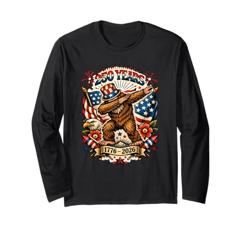 USA Anniversary 250 Dabbing Bigfoot 250th America 7��4�� ����T�V���c