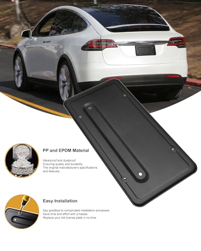 Aootf 109684400B Rear License Plate Holder for Tesla Model 3 and Model Y, Back Trunk Car Tag Bracket Frame with Screws Caps, Rear Number Plate Mounting Kit