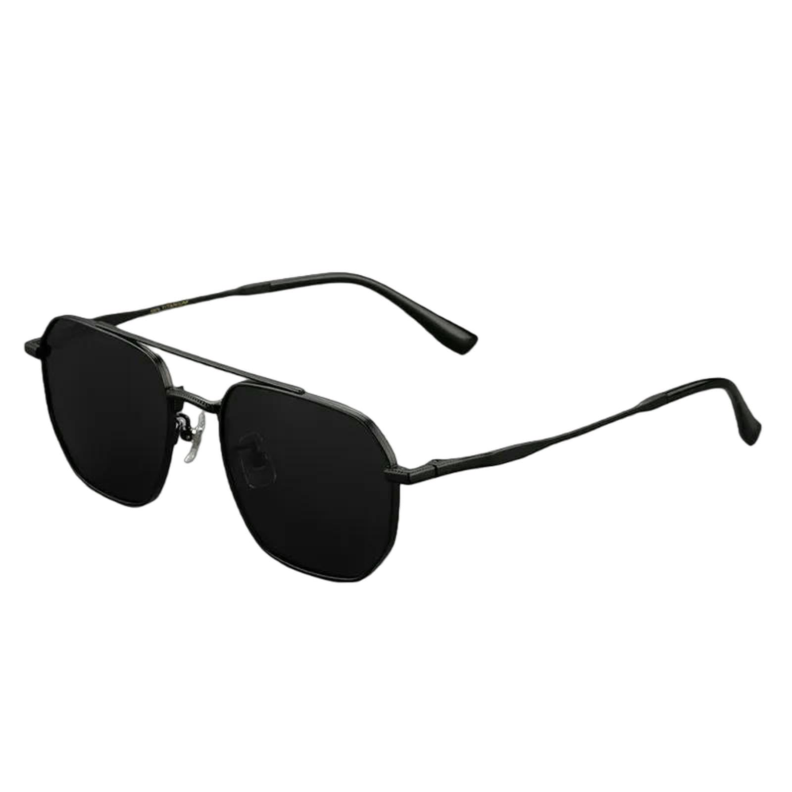 Occhiali da Sole Classici in Titanio A Doppio Ponte Uomo per Guida All'aperto Visione Notturna, Pesca Antiriflesso Uv400-no-polarizzato