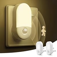 LOHAS-LED Motion Sensor Night Light Plug into Wall, 2 Pack, Motion Sensor Lights Indoor, Warm White 3000K, Plug in Night Light Movement Sensor Light Indoor for Kids Baby Adult Children's Room, Bedroom