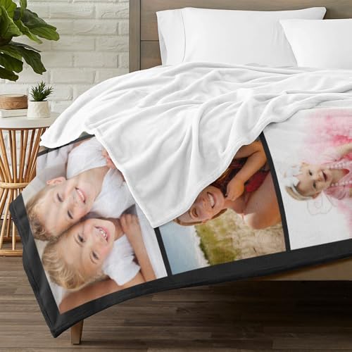 Image of inkArts Custom Blanket with Photo, Personalized Blanket, Customized Photo Blankets, Customizable Picture Blankets, Personalized Photo Gifts for Mom Baby Kid Family Pet