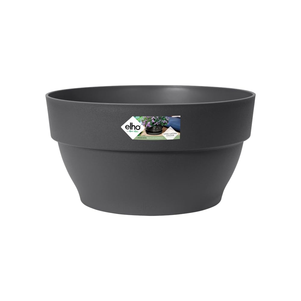 elho Vibia Campana Bowl 27 - Flower Pot for Outdoor - diameter 27.0 x H 14.0 cm - Black/Anthracite, 27 cm