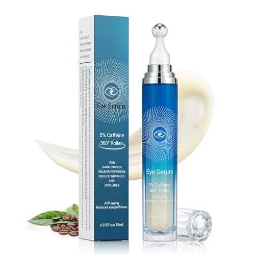 Caffeina siero oculare con pallina massaggiante a 360° Caffeine Eye Enhance Roller Crema Caffeine Eye Roller Siero per cerchi scuri e gonfiore, riduce rughe e linee sottili